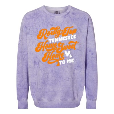 Tennessee Orange White Rocky Tn Home Sweet Home Top Retro Colorblast Crewneck Sweatshirt