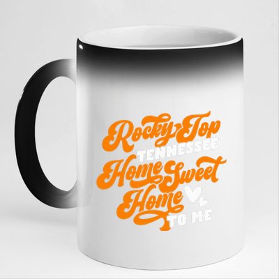 Tennessee Orange White Rocky Tn Home Sweet Home Top Retro 11oz Black Color Changing Mug