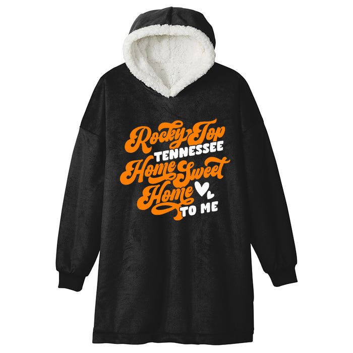 Tennessee Orange White Rocky Tn Home Sweet Home Top Retro Hooded Wearable Blanket