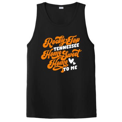 Tennessee Orange White Rocky Tn Home Sweet Home Top Retro PosiCharge Competitor Tank