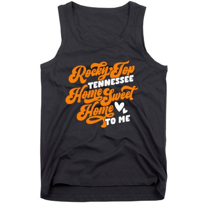 Tennessee Orange White Rocky Tn Home Sweet Home Top Retro Tank Top