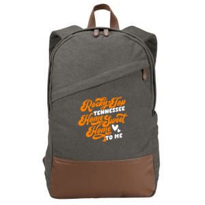 Tennessee Orange White Rocky Tn Home Sweet Home Top Retro Cotton Canvas Backpack