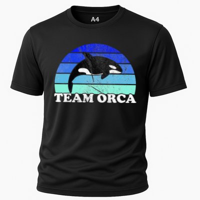 Team Orca Whale Orcas Sea Ocean Retro Sunset Performance Shirt