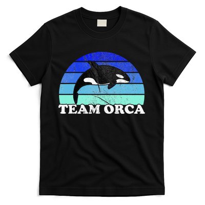 Team Orca Whale Orcas Sea Ocean Retro Sunset T-Shirt