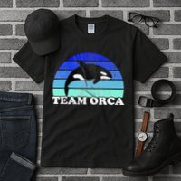 Team Orca Whale Orcas Sea Ocean Retro Sunset Tall T-Shirt