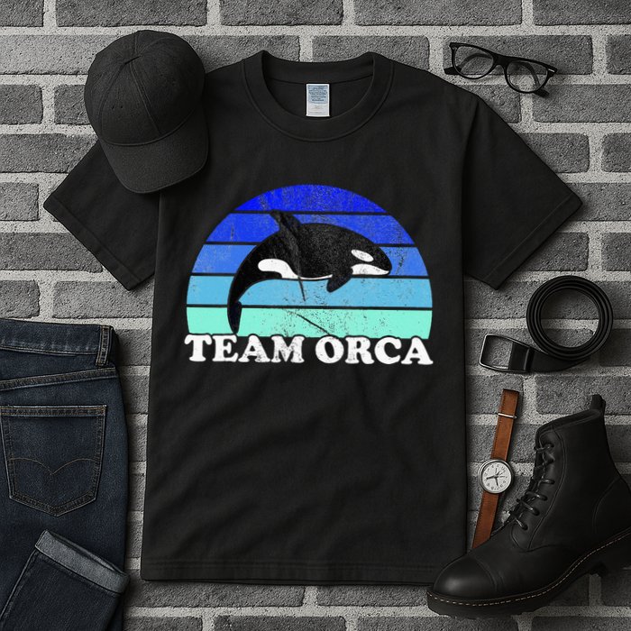 Team Orca Whale Orcas Sea Ocean Retro Sunset Tall T-Shirt