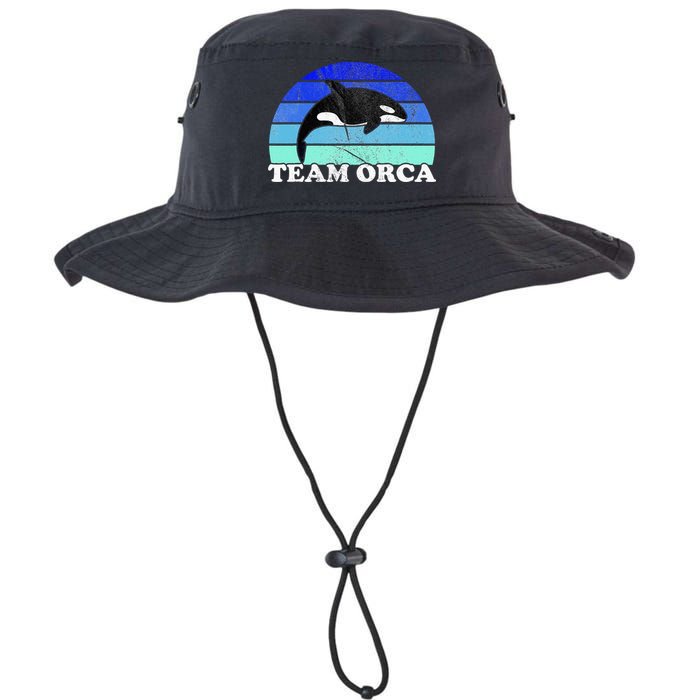 Team Orca Whale Orcas Sea Ocean Retro Sunset Bucket Hat