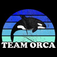 Team Orca Whale Orcas Sea Ocean Retro Sunset Bucket Hat
