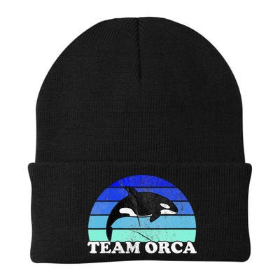 Team Orca Whale Orcas Sea Ocean Retro Sunset Beanie