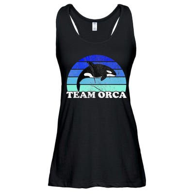 Team Orca Whale Orcas Sea Ocean Retro Sunset Ladies Essential Flowy Tank