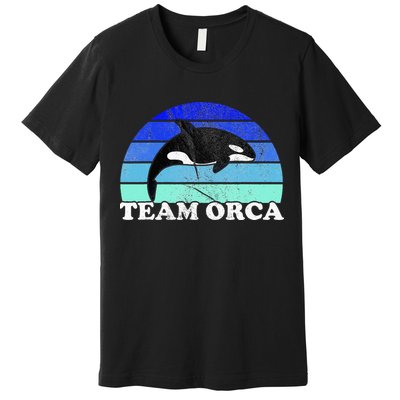 Team Orca Whale Orcas Sea Ocean Retro Sunset Premium T-Shirt