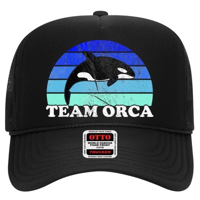 Team Orca Whale Orcas Sea Ocean Retro Sunset Trucker Hat