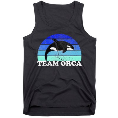 Team Orca Whale Orcas Sea Ocean Retro Sunset Tank Top