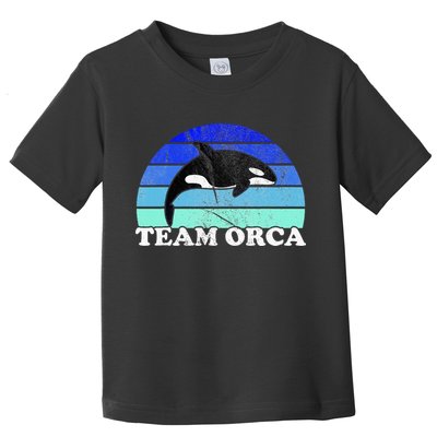 Team Orca Whale Orcas Sea Ocean Retro Sunset Toddler T-Shirt