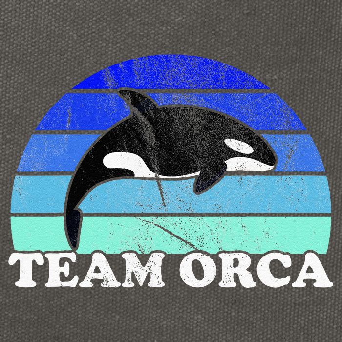 Team Orca Whale Orcas Sea Ocean Retro Sunset Cotton Canvas Backpack