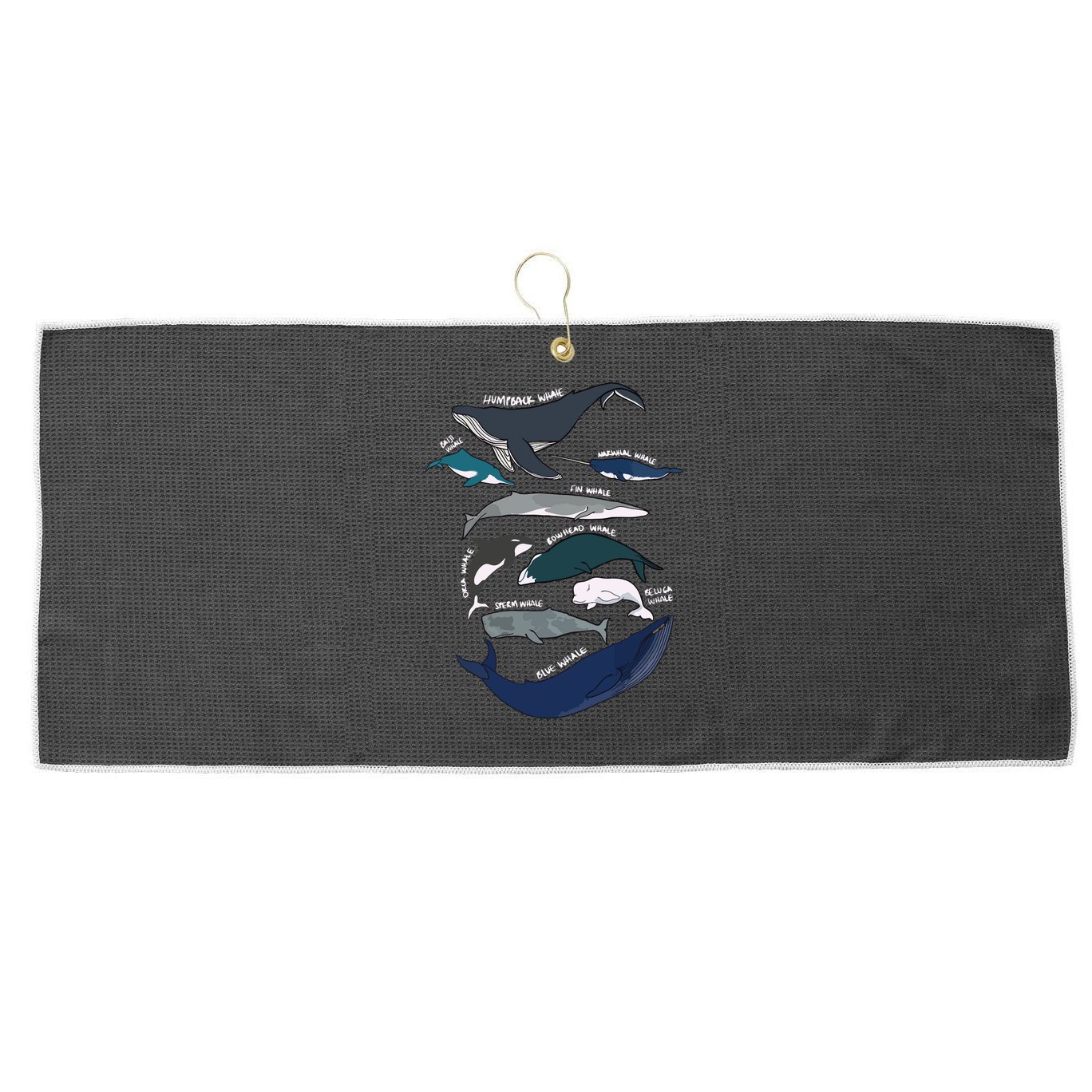 Types Of Whales Cute Ocean Mammals Guide Large Microfiber Waffle Golf Towel