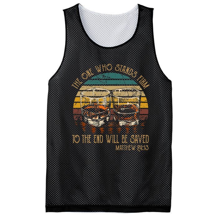 The One Who Stands Firm Matthew 2413 Bible Verse Mesh Reversible Basketball Jersey Tank