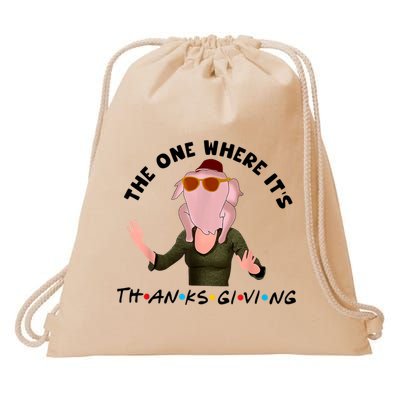 The One Where It's Thanksgiving Friends Monica Turkey Head Drawstring Bag