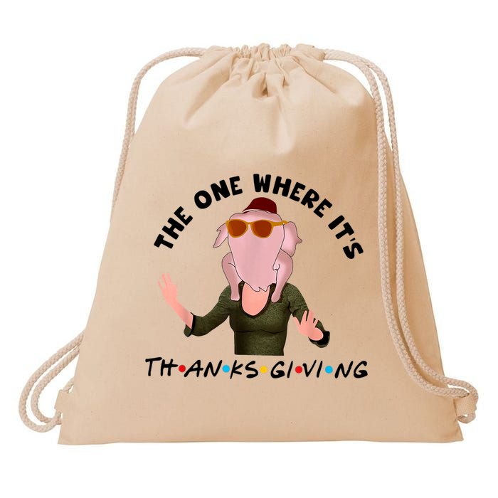 The One Where It's Thanksgiving Friends Monica Turkey Head Drawstring Bag