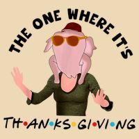 The One Where It's Thanksgiving Friends Monica Turkey Head Drawstring Bag