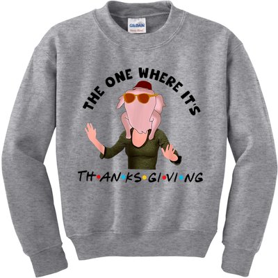 The One Where It's Thanksgiving Friends Monica Turkey Head Kids Sweatshirt