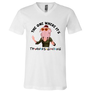 The One Where It's Thanksgiving Friends Monica Turkey Head V-Neck T-Shirt