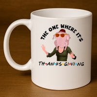 The One Where It's Thanksgiving Friends Monica Turkey Head 11oz C Handle Ceramic Mug