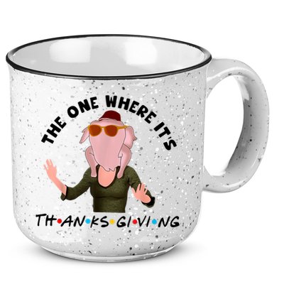 The One Where It's Thanksgiving Friends Monica Turkey Head 15oz Campfire Ceramic Mug