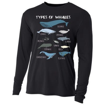 Types Of Whales Cute Ocean Mammals Guide Cooling Performance Long Sleeve Crew