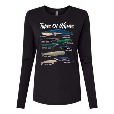 Types Of Whales Womens Cotton Relaxed Long Sleeve T-Shirt