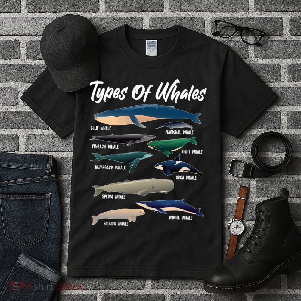 Types Of Whales Tall T-Shirt