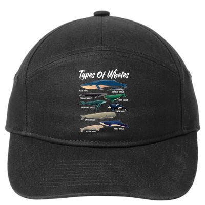 Types Of Whales 7-Panel Snapback Hat