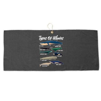 Types Of Whales Large Microfiber Waffle Golf Towel