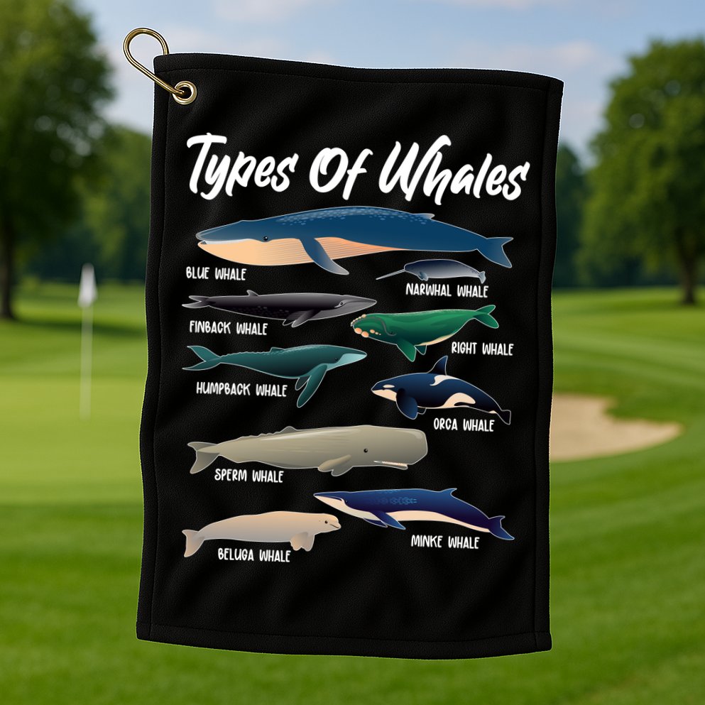 Types Of Whales Golf Towel
