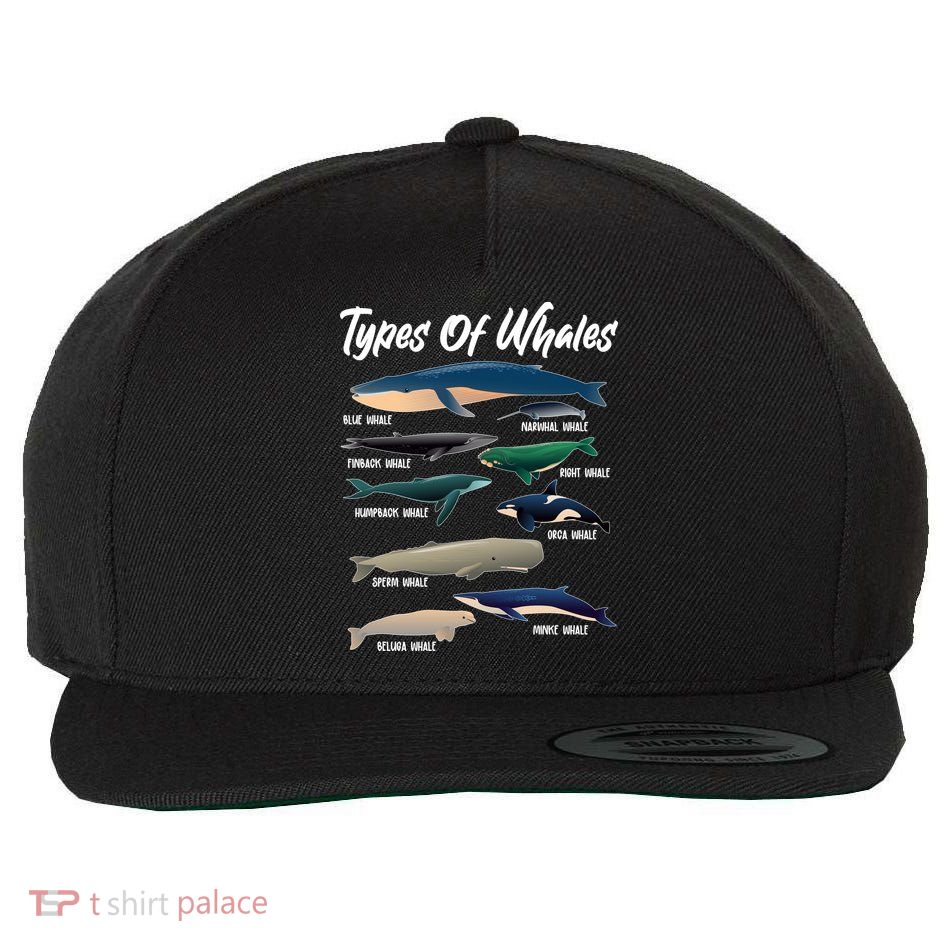 Types Of Whales Wool Snapback Cap