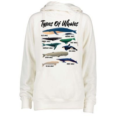 Types Of Whales Womens Funnel Neck Pullover Hood