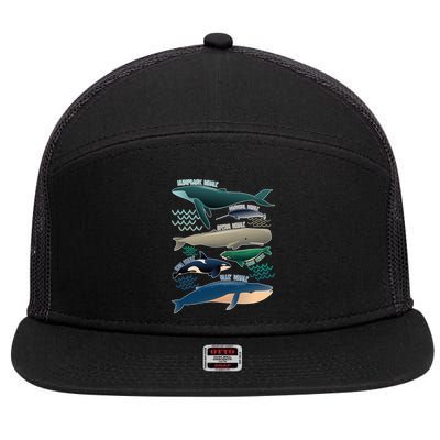 Types Of Whales Save The Whales 7 Panel Mesh Trucker Snapback Hat