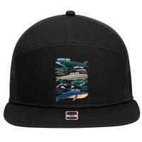 Types Of Whales Save The Whales 7 Panel Mesh Trucker Snapback Hat