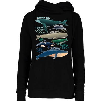 Types Of Whales Save The Whales Womens Funnel Neck Pullover Hood