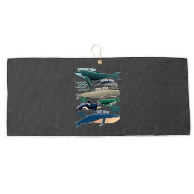Types Of Whales Save The Whales Large Microfiber Waffle Golf Towel