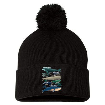 Types Of Whales Save The Whales Pom Pom 12in Knit Beanie
