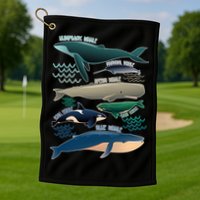 Types Of Whales Save The Whales Golf Towel