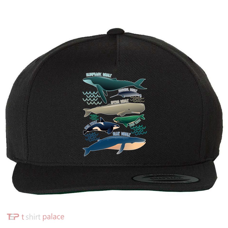 Types Of Whales Save The Whales Wool Snapback Cap