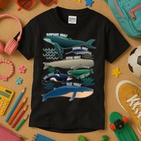Types Of Whales Save The Whales Kids T-Shirt