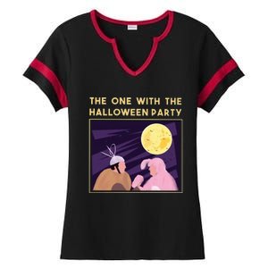 The One With The Halloween Party Bunny Friends Costume Ladies Halftime Notch Neck Tee