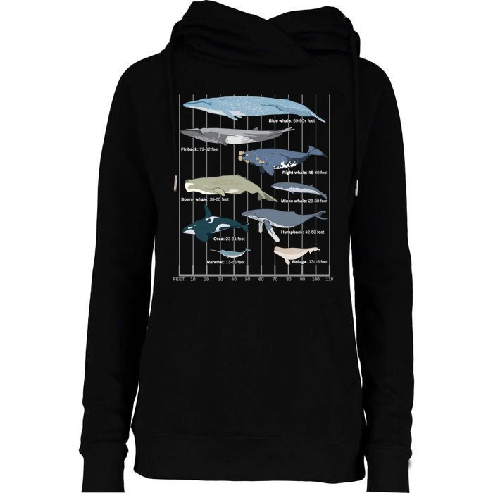 Types Of Whales Huge Whale Womens Funnel Neck Pullover Hood