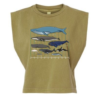 Types Of Whales Huge Whale Garment-Dyed Women's Muscle Tee