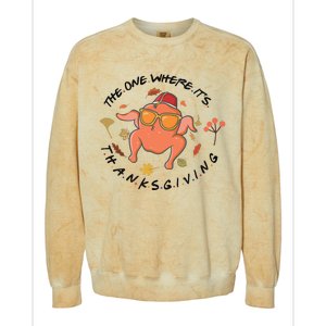 The One Where Its Thanksgiving Friends Turkey Colorblast Crewneck Sweatshirt