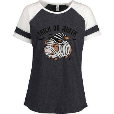 Trick Or Wheek Halloween Guinea Pig Enza Ladies Jersey Colorblock Tee