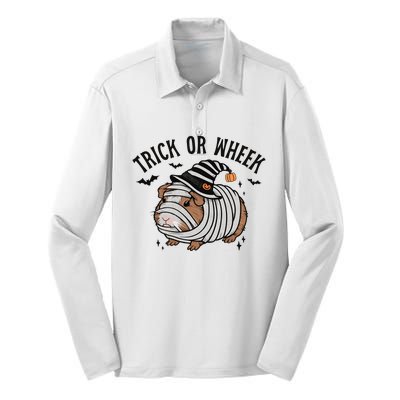 Trick Or Wheek Halloween Guinea Pig Silk Touch Performance Long Sleeve Polo